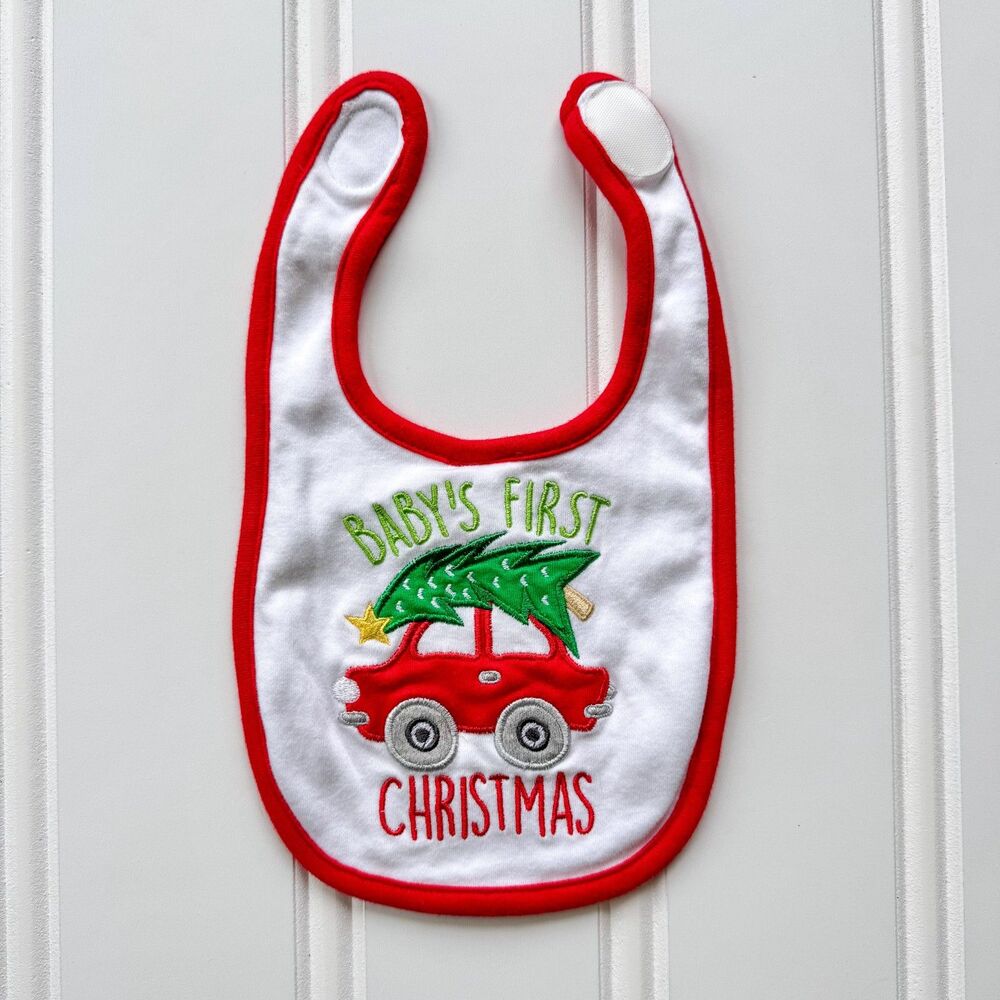 4/$10 - Baby Starters Christmas Cotton Baby Footie, Onesie Bodysuit, & Bib Set | - Picture 10 of 11